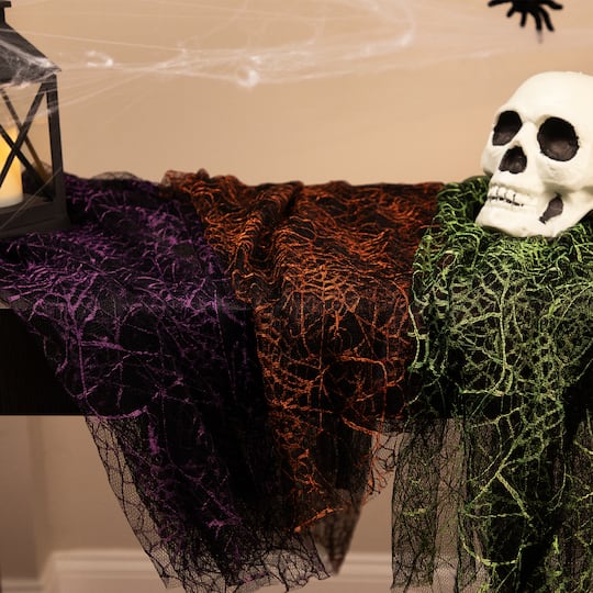 6ft. Purple, Orange & Green Spiderweb Halloween Decorations